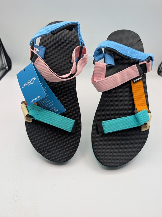 Watelves Shoes - Multicolor Strappy Women's Sandals — Blue, Pink & Teal
